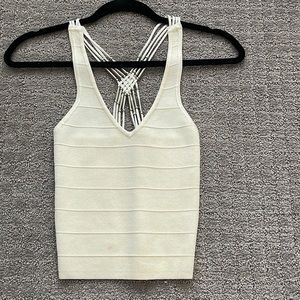 Bebe white and silver bandage top size S